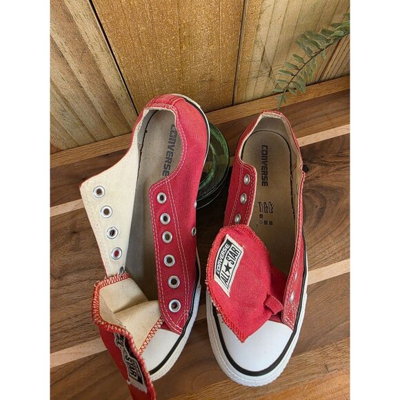 Vintage Converse Chuck Taylor All Star Red Canvas Slip-On Sneakers  Mens 7 / Wom - Picture 4 of 6